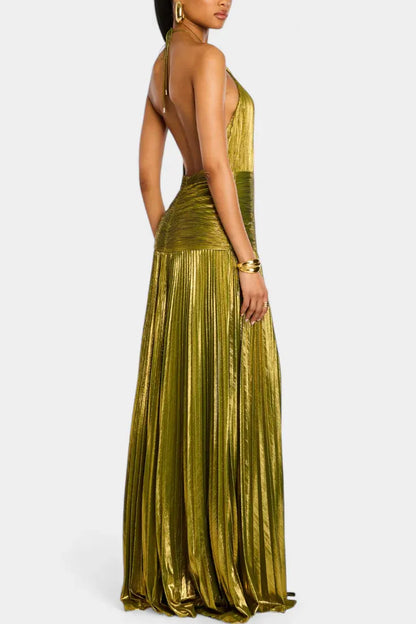 Tamara - Vestido metalizado con espalda descubierta