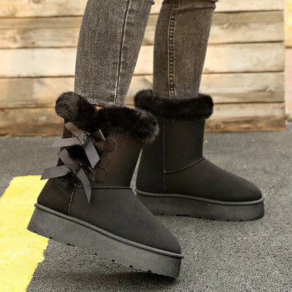Lía - Botas de nieve con lazo y forro cálido