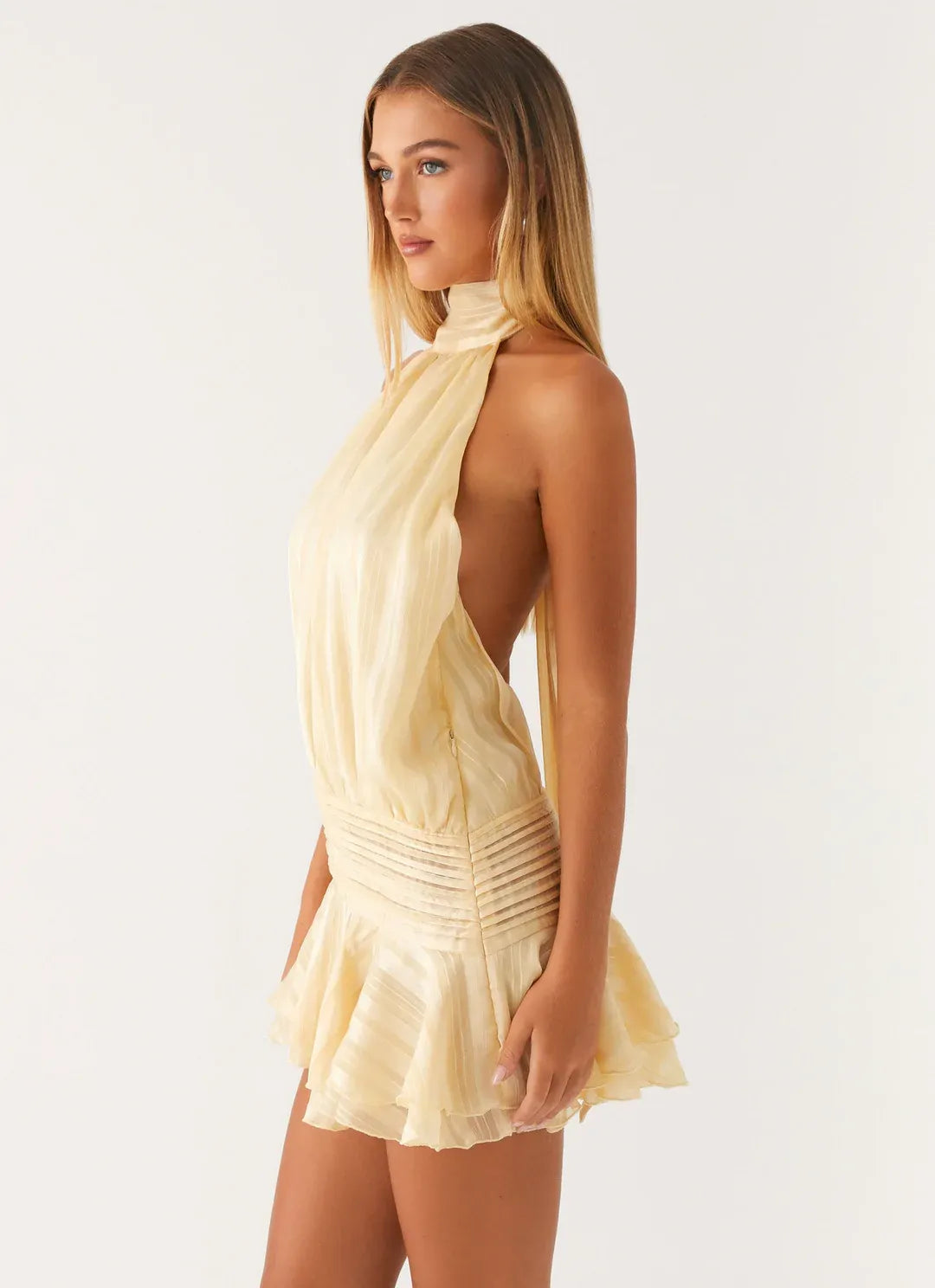 Blanca - Mini vestido casual con escote halter