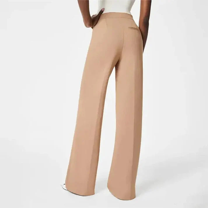 Mónica- Pantalón elástico de tiro alto y botones dorados