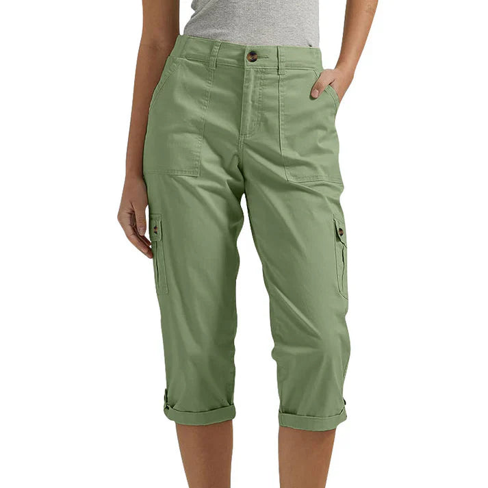 Inés - Pantalón corto casual elástico con bolsillos
