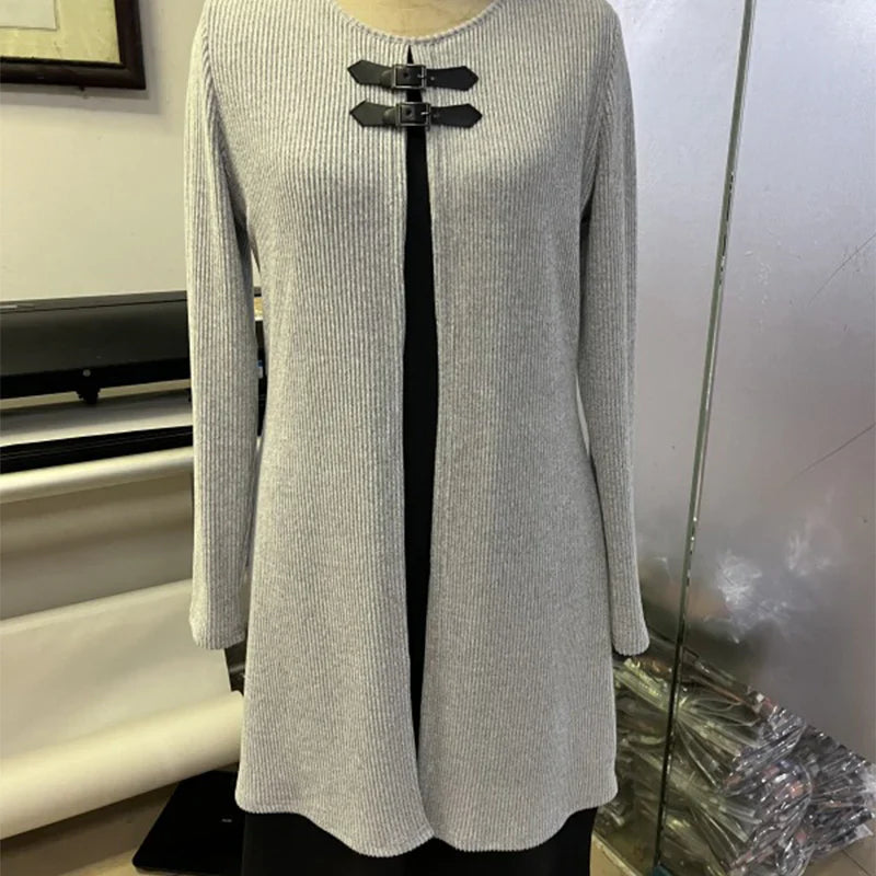 Nuria - Vestido en línea A con efecto dos piezas