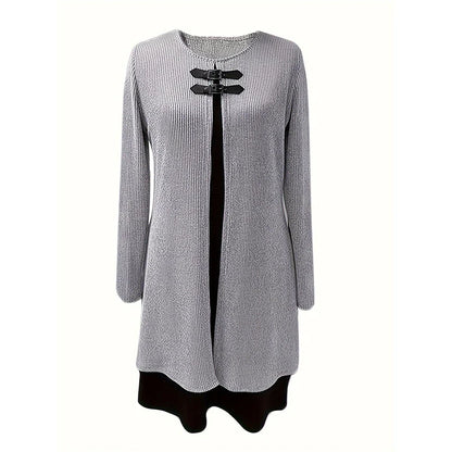 Nuria - Vestido en línea A con efecto dos piezas