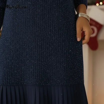Rita - Vestido corto con solapa y brillo sutil