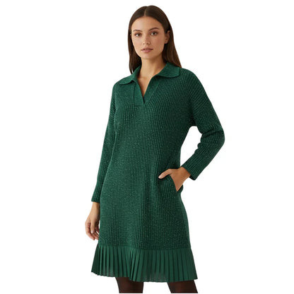 Rita - Vestido corto con solapa y brillo sutil