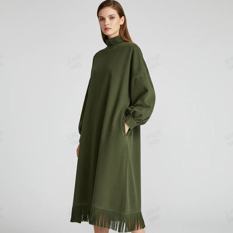 Tania - Vestido fluido de ante sintético