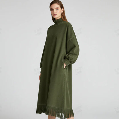 Tania - Vestido fluido de ante sintético