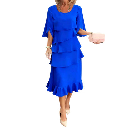 Macarena - Vestido elegante con mangas de volantes en capas