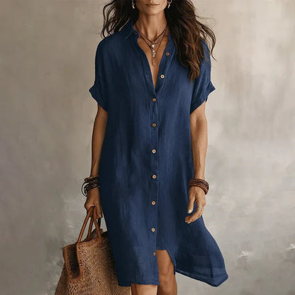 Daniela - Vestido camisero de manga corta