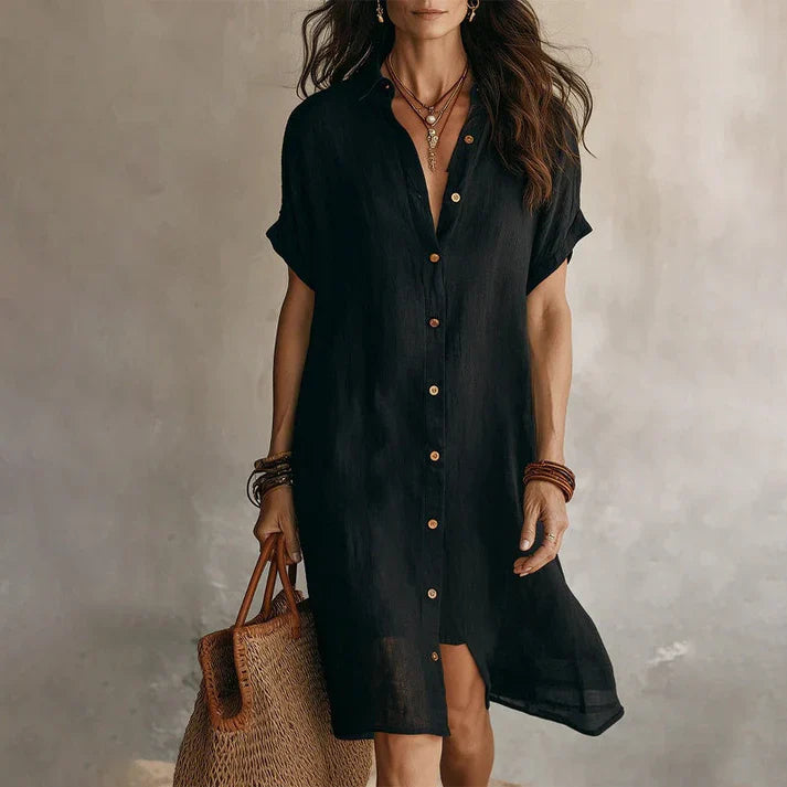 Daniela - Vestido camisero de manga corta
