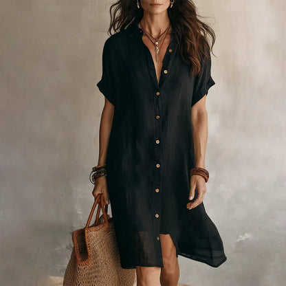 Daniela - Vestido camisero de manga corta