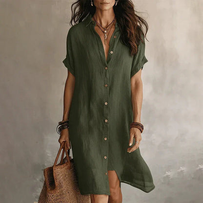 Daniela - Vestido camisero de manga corta
