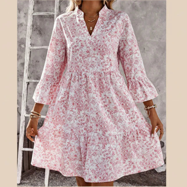 Gloria - Vestido con escote en V y estampado