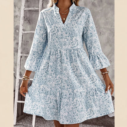 Gloria - Vestido con escote en V y estampado
