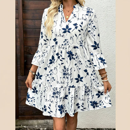 Gloria - Vestido con escote en V y estampado
