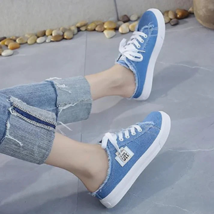 Amaya - zapatillas mule denim de suela cómoda