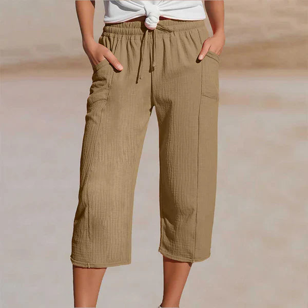 Amelia - Pantalones cortos plisados lisos